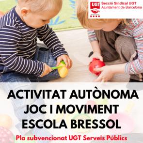 Preinscripción para L'Acompanyament de l’activitat autònoma a l’Escola Bressol: Joc i Moviment. (Escola Estiu 2024)
